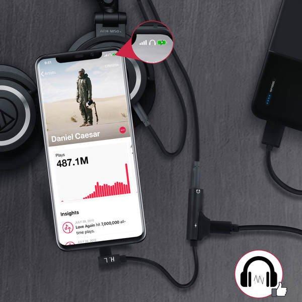 Avizar  Schwarzer Lightning Audio-&Ladeadapter 