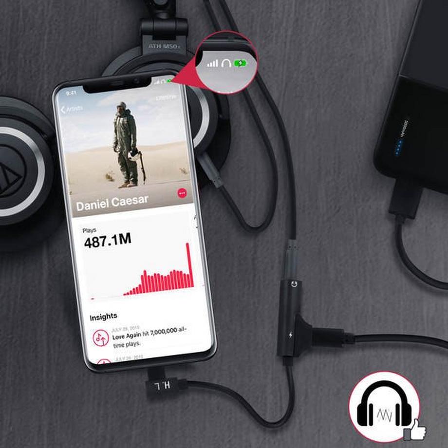 Avizar  Schwarzer Lightning Audio-&Ladeadapter 