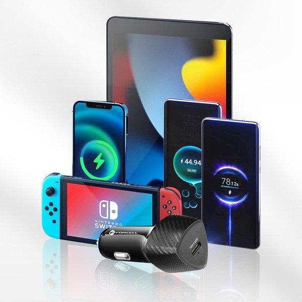 Avizar  Chargeur Voiture Noir USB-C 20W 