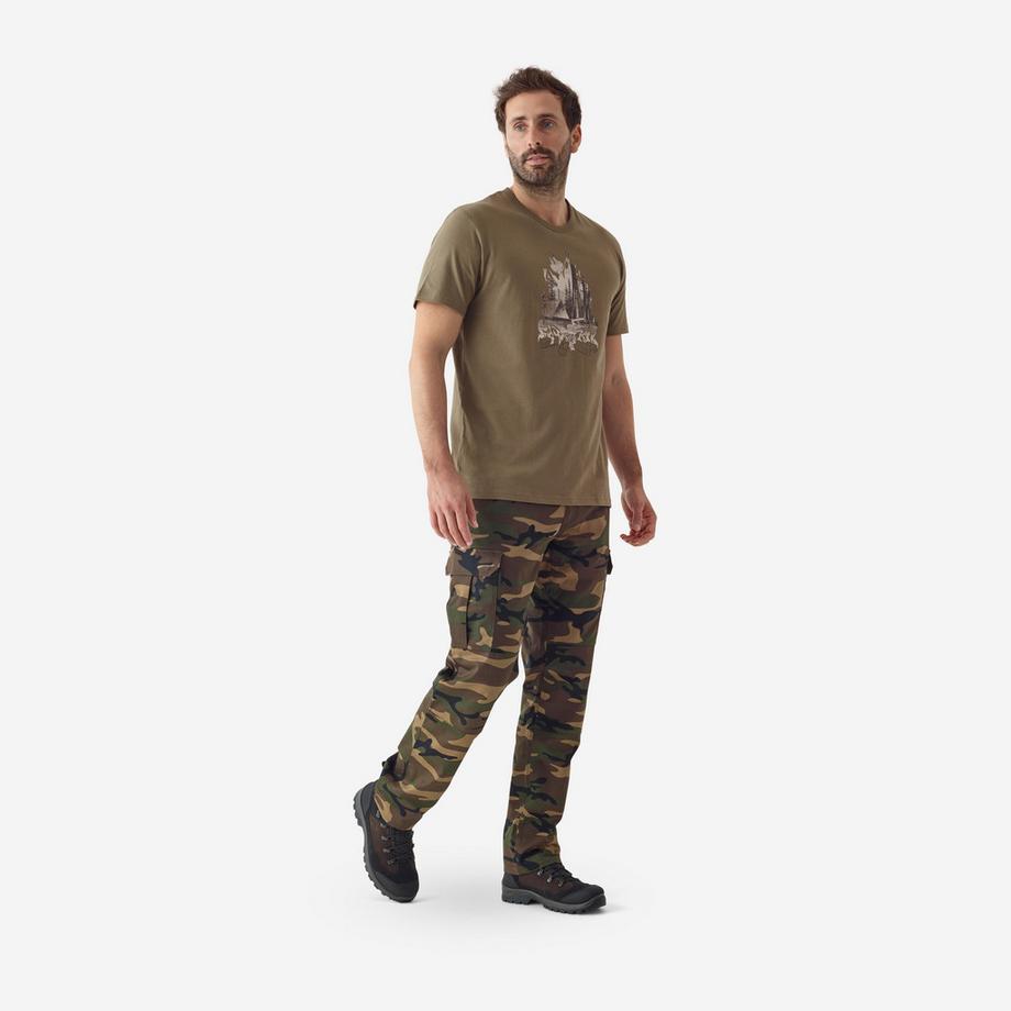 SOLOGNAC  Pantalon cargo résistant, Steppe 500 camouflage vert 