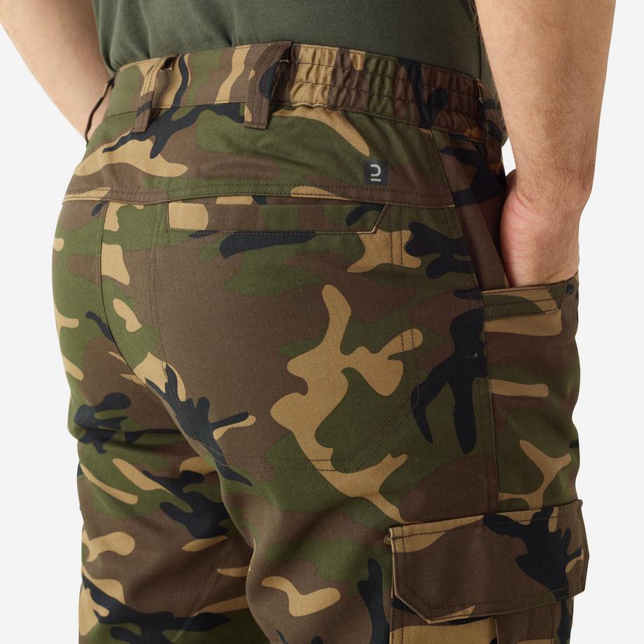 SOLOGNAC  Pantalon cargo résistant, Steppe 500 camouflage vert 