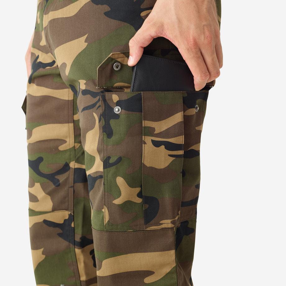 SOLOGNAC  Pantalon cargo résistant, Steppe 500 camouflage vert 