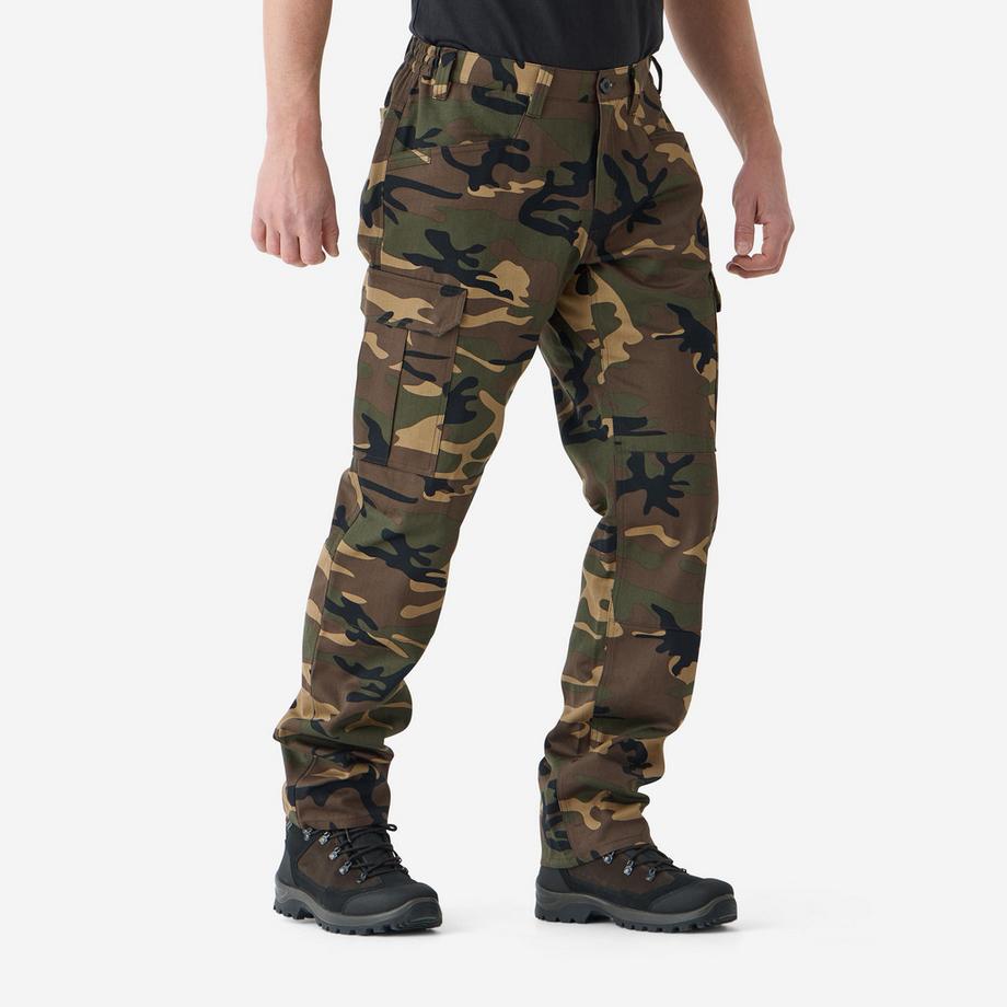 SOLOGNAC  Pantalon cargo résistant, Steppe 500 camouflage vert 