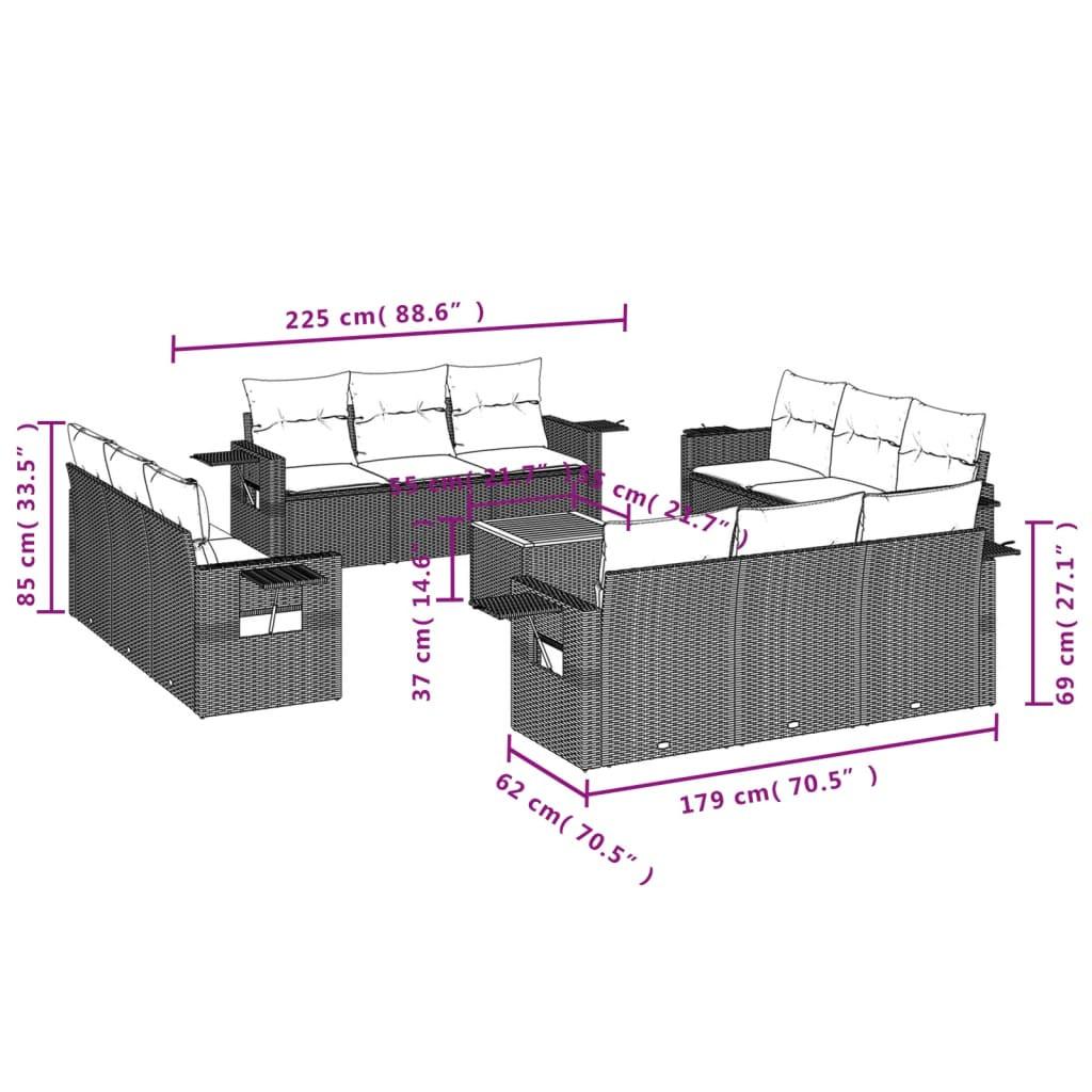 VidaXL Ensemble de canapés de jardin rotin synthétique  