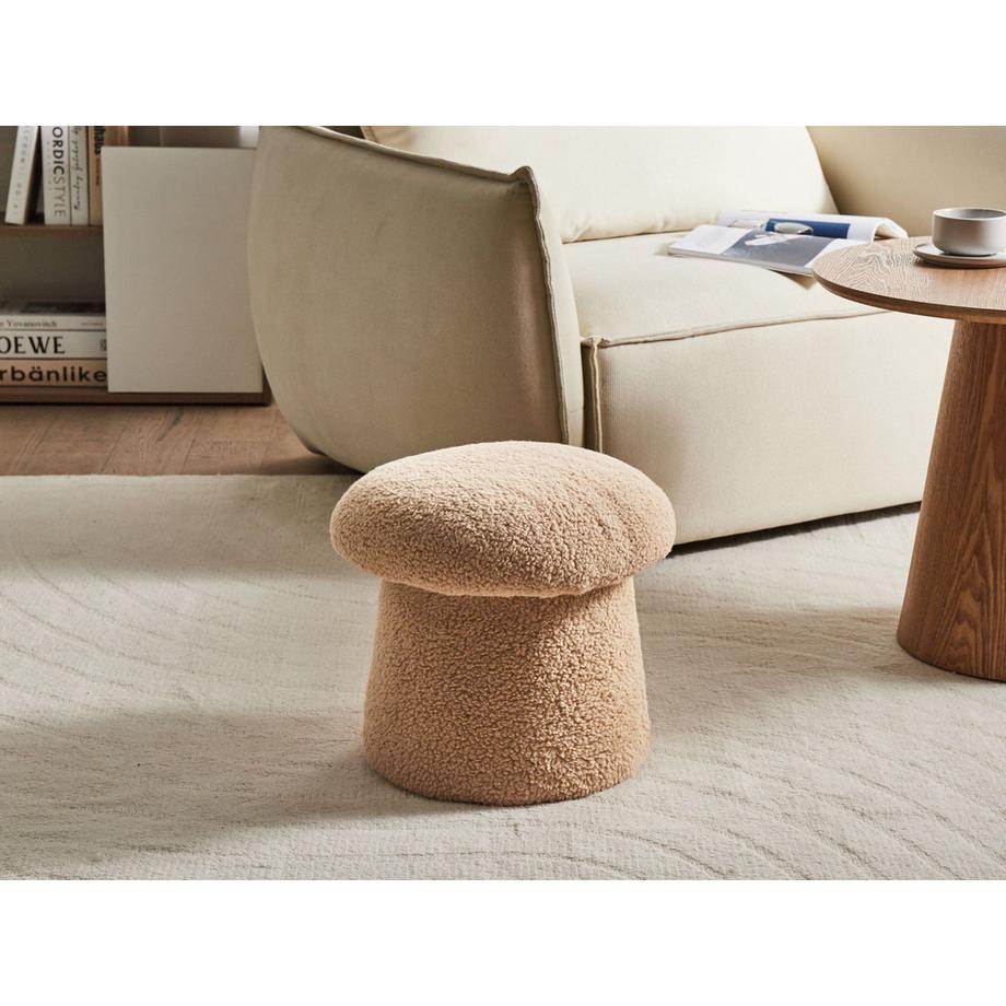 Beliani Pouf en Bouclé Minimaliste EUFAULA  