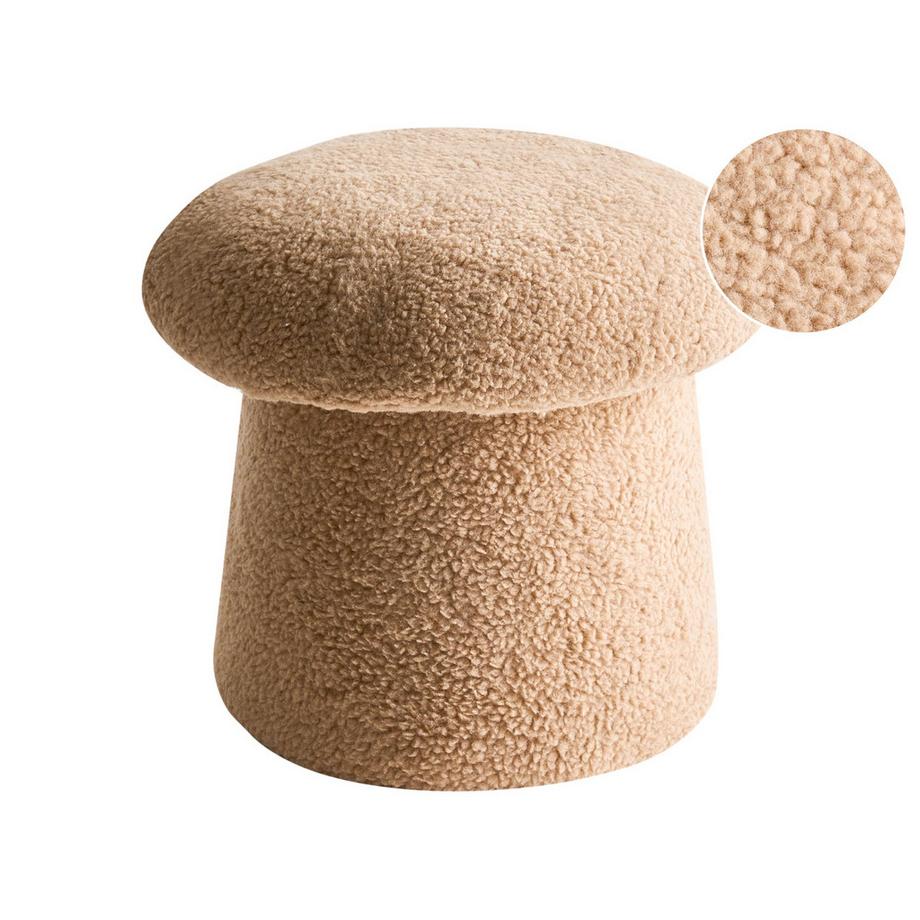 Beliani Pouf en Bouclé Minimaliste EUFAULA  