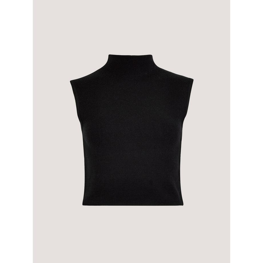 APRICOT Crop Top en maille à col montant  