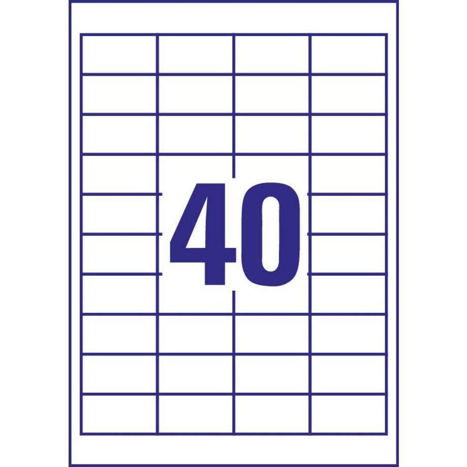 Avery-Zweckform Etichetta universale 48.5 x 25.4 mm Carta Bianco 4000 pz. A tenuta permanente Stampante a getto d'i  