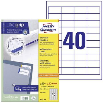 Etichetta universale 48.5 x 25.4 mm Carta Bianco 4000 pz. A tenuta permanente Stampante a getto d'i