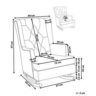 Beliani Fauteuil à bascule en Polyester Rétro TRONDHEIM  