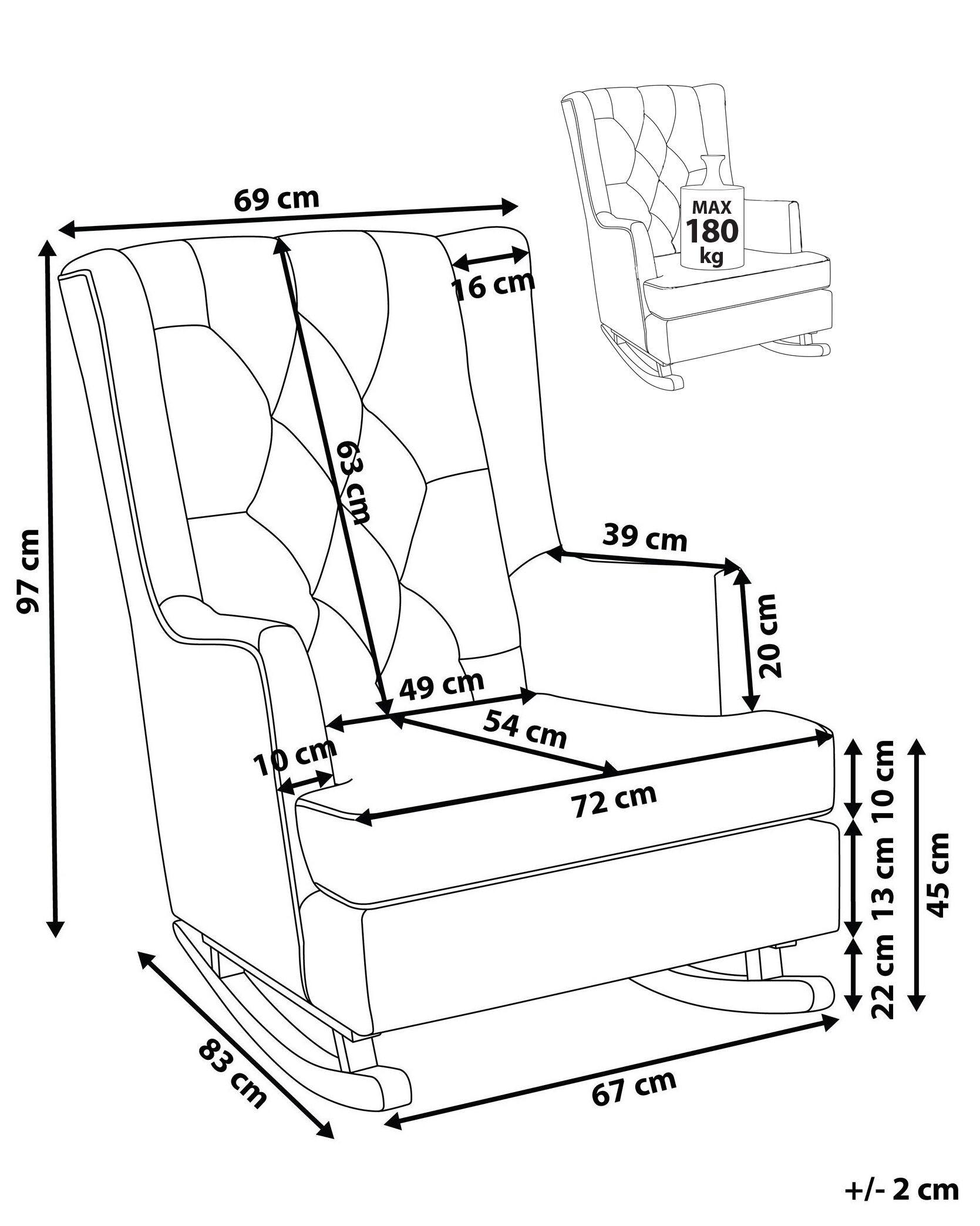 Beliani Fauteuil à bascule en Polyester Rétro TRONDHEIM  