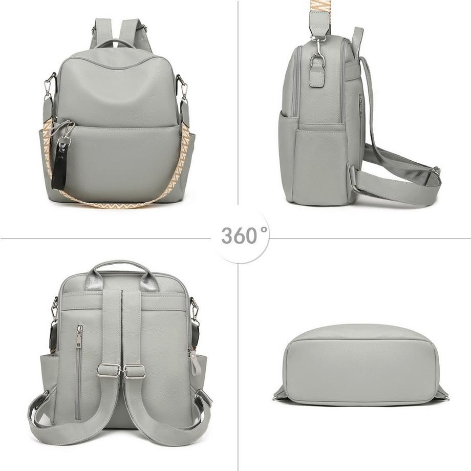 Only-bags.store Kleiner 2-in-1 PU Leder Rucksack Schultertasche Wasserdichter Anti-Diebstahl Daypack  