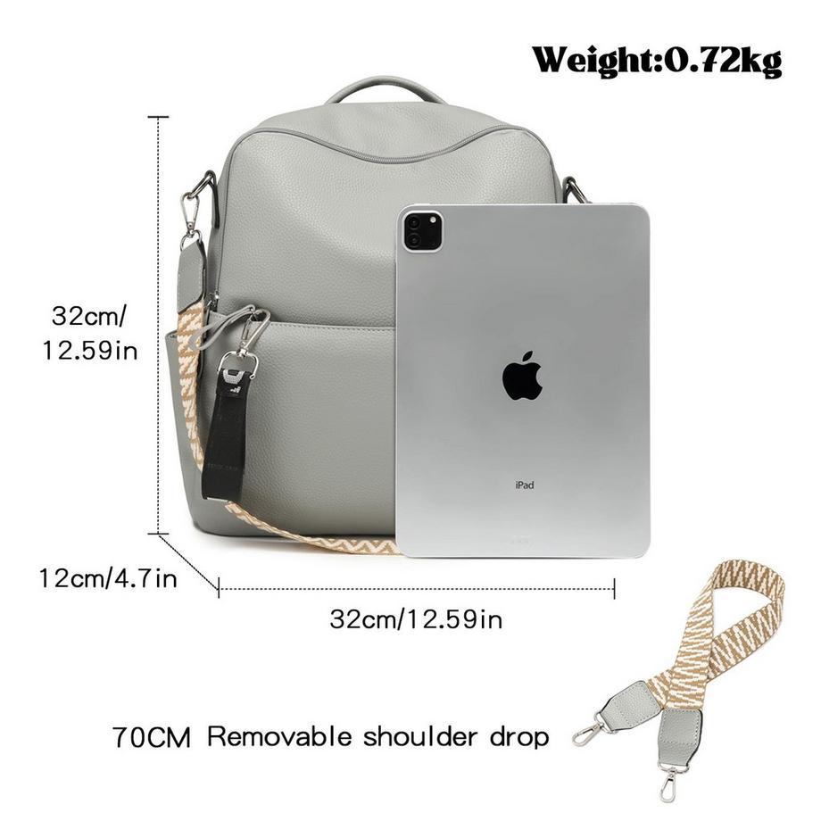 Only-bags.store Kleiner 2-in-1 PU Leder Rucksack Schultertasche Wasserdichter Anti-Diebstahl Daypack  