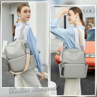 Only-bags.store Rucksack Klein - 2 in 1 Rucksack Tasche Leder PU Schultertasche Schulrucksack Wasserdichter Lederrucksack Anti-Diebstahl Daypack für Reisen  