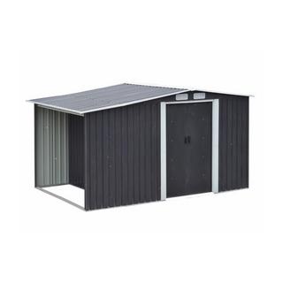 Vente-unique Abri de jardin métal avec abri bûche en acier galvanisé gris 6,7 m² LERY  
