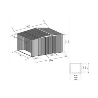 Vente-unique Gerätehaus Gartenhaus - 6 m² - Stahl - LERY  