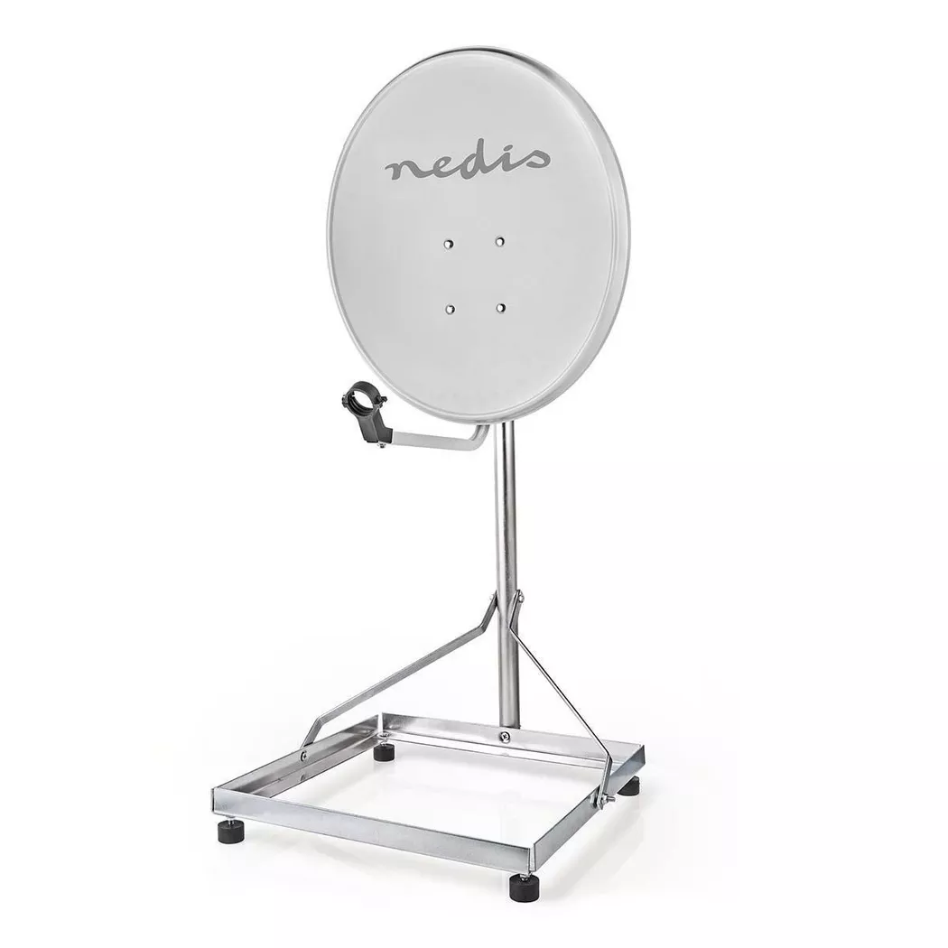 Nedis - Satelliten-Balkonhalterung | Mastlänge: 1,00 m | Maximale Scheibengröße: 90,0 cm | Grundplattengröße: 1 x 50 x 50 cm | Stahl | Silber, 75X75MM