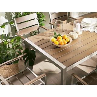 Beliani Table de salle à manger de jardin en Bois synthétique Industriel VERNIO  