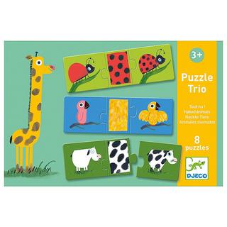 Djeco  Puzzle Puzzle Trio Nackte Tiere (24Teile) 
