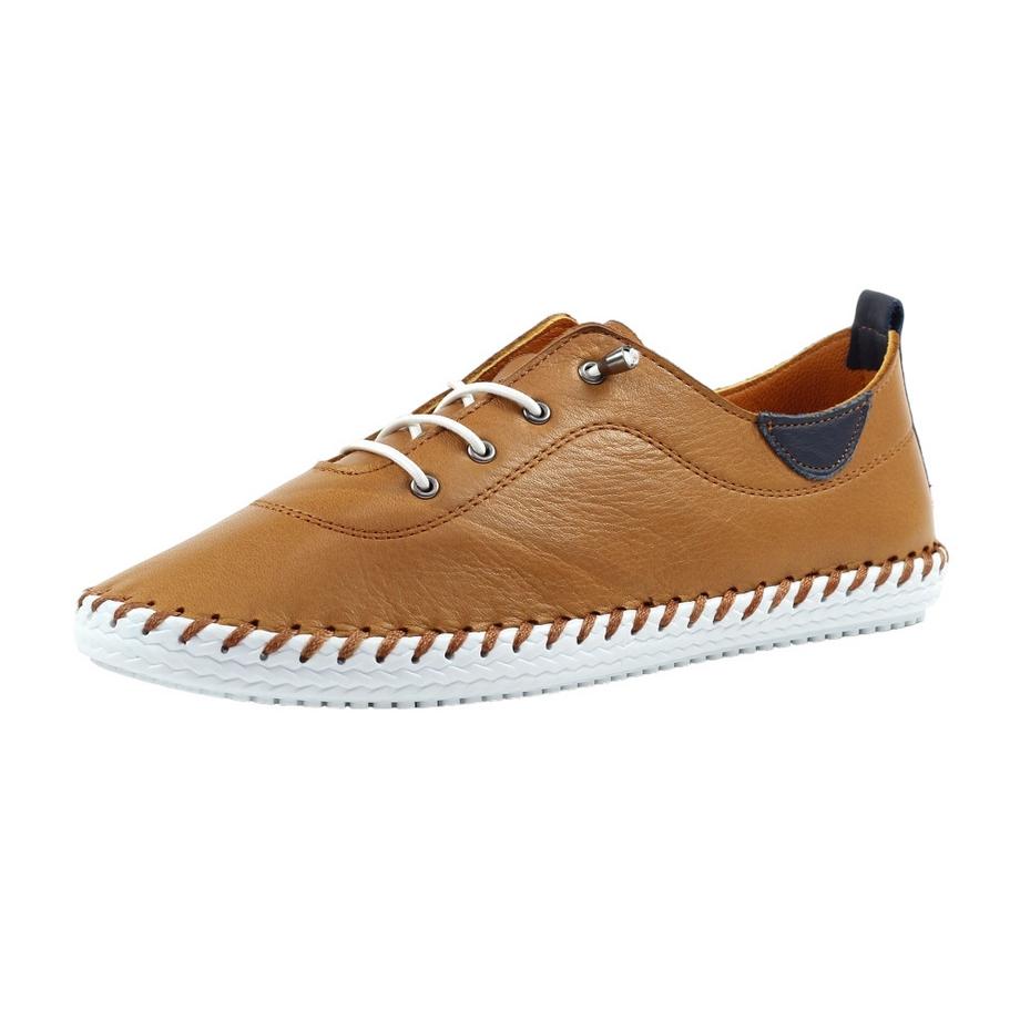 Leinenschuhe St Ives, Leder