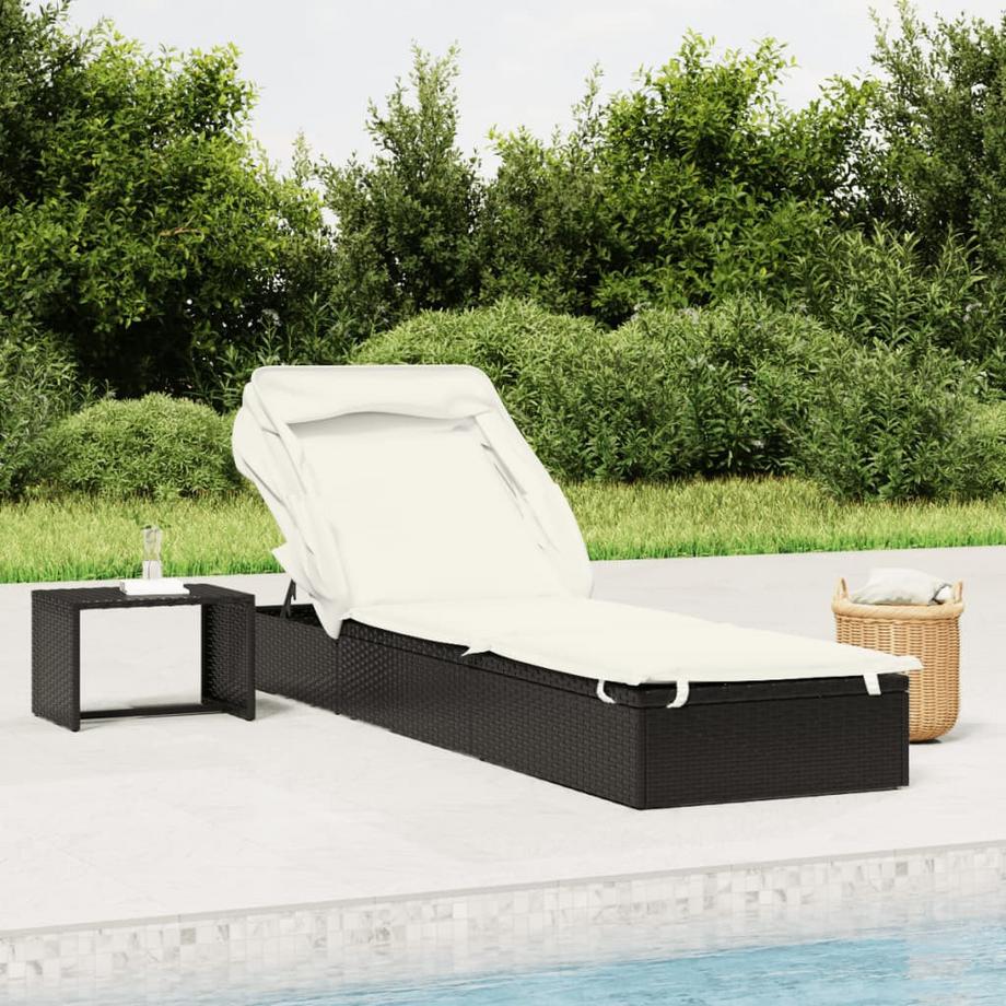 VidaXL Lit de bronzage rotin synthétique  