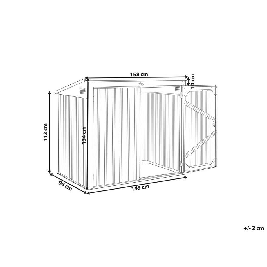 Beliani Geräteschuppen aus Stahl MOENA  