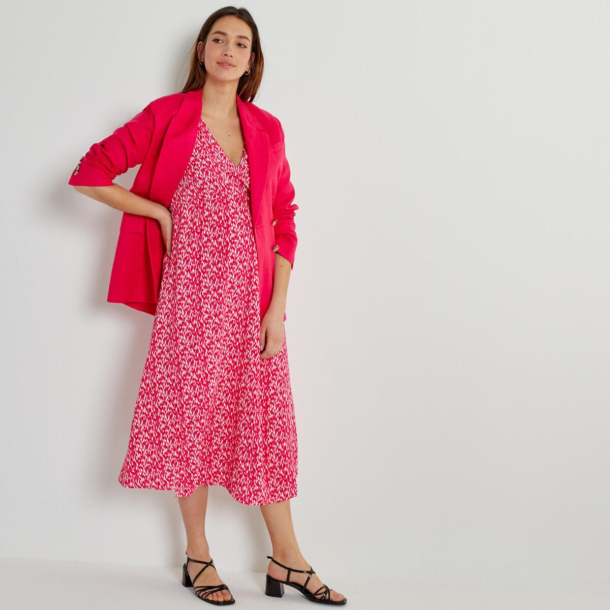 Image of Umstandskleid In Wickelform Mit Grafischem Muster Damen Rosa 34