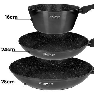 Cheffinger Set cucina 10 pentole rivestimento marmo  