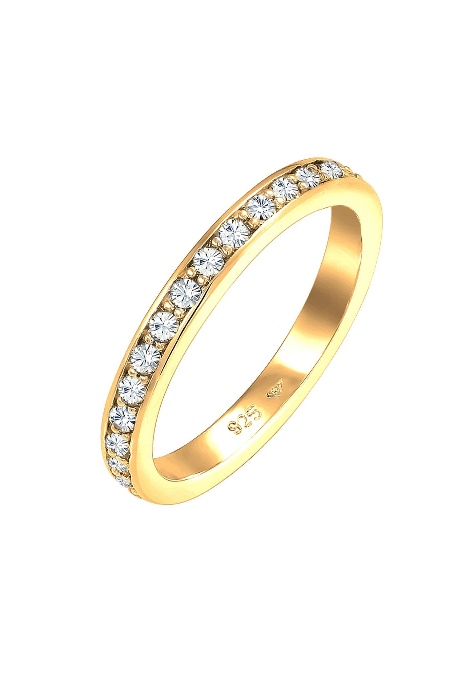 Image of Ring Bandring Funkelnde Kristalle Damen Gold 56mm