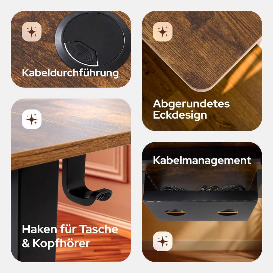 Arebos Höhenverstellbarer Schreibtisch Elektrisch mit Memory-Funktion  