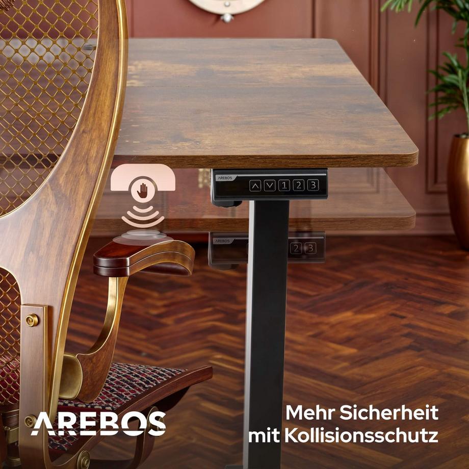 Arebos Höhenverstellbarer Schreibtisch Elektrisch mit Memory-Funktion  