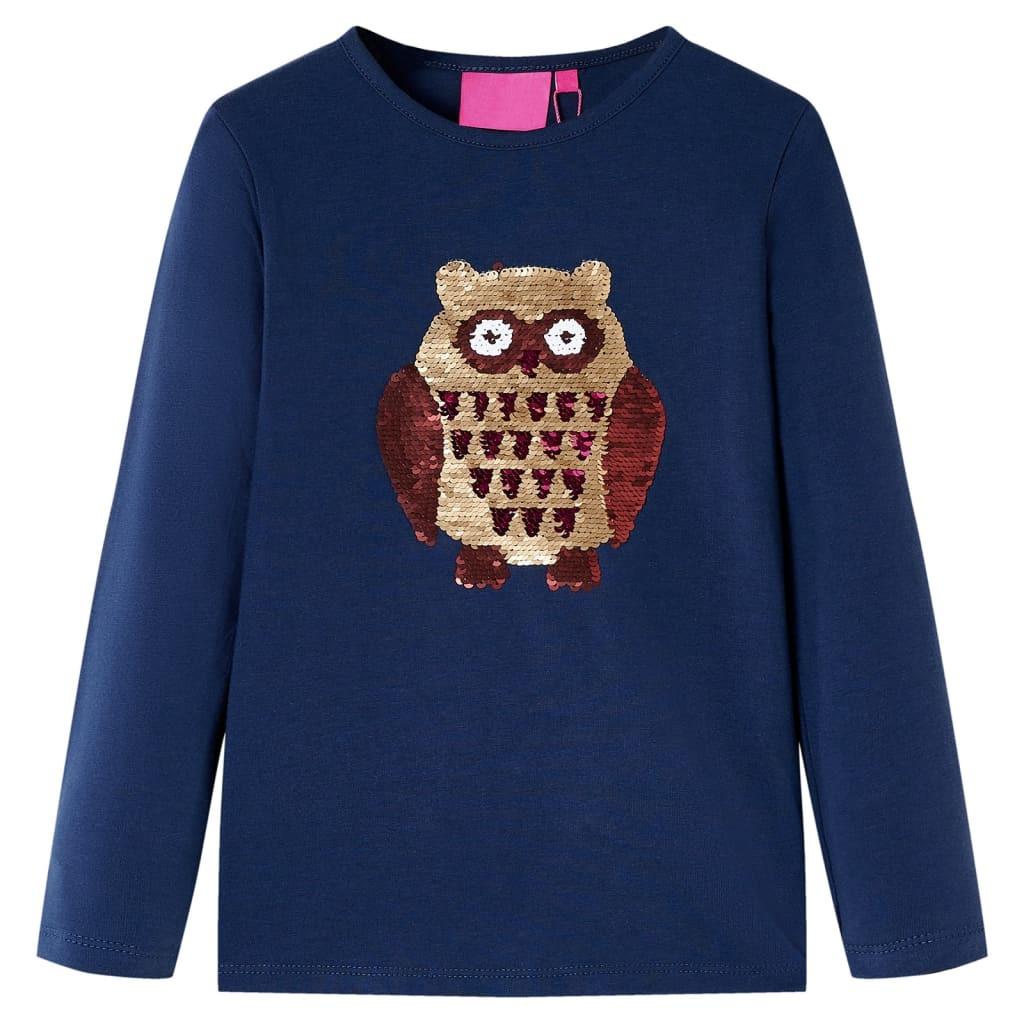 Image of Kinder Langarmshirt Gewebe Mädchen Blau 116
