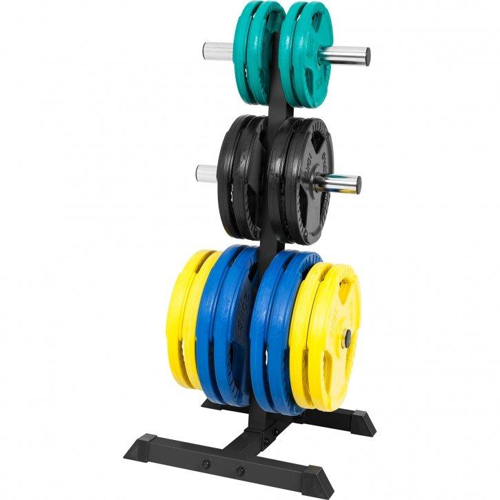 Gorilla Sports  RACK DE RANGEMENT POUR POIDS DISQUES 50/51 MM | MUSCULATION | COULEUR NOIR OU BL 