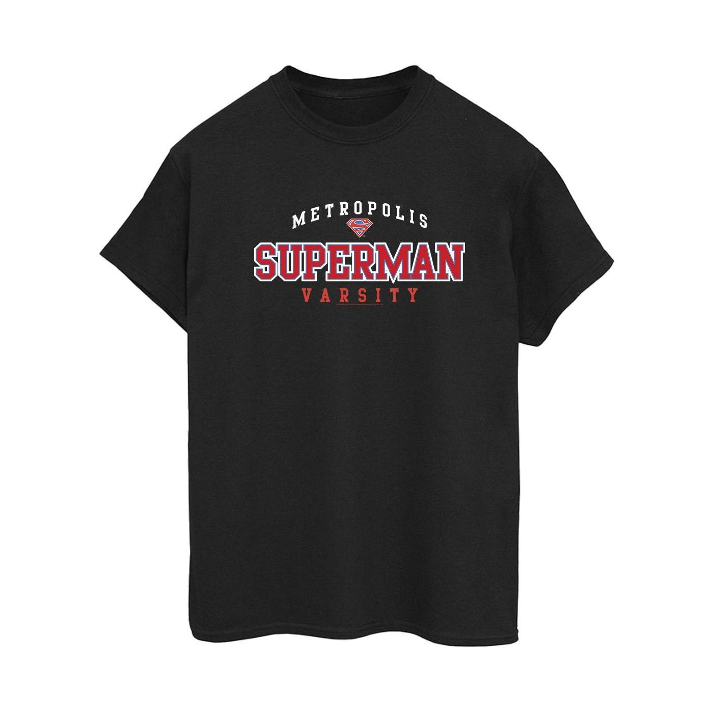 Image of Superman Metropolis Varsity Tshirt Damen Schwarz XL