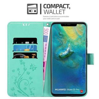 Cadorabo  Housse compatible avec Huawei MATE 20 PRO - Coque de protection au design floral avec fermeture magnétique, fonction de support et emplacements pour cartes 