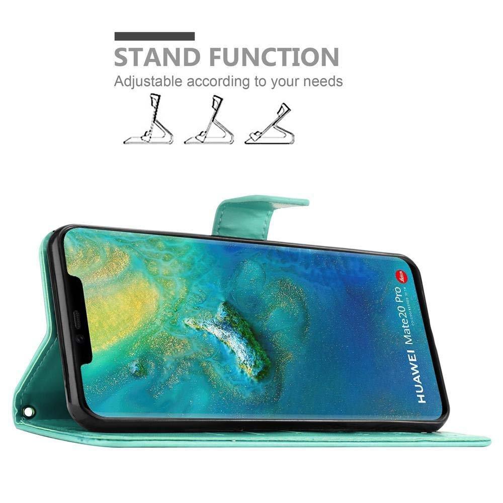 Cadorabo  Housse compatible avec Huawei MATE 20 PRO - Coque de protection au design floral avec fermeture magnétique, fonction de support et emplacements pour cartes 