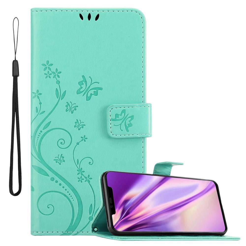 Cadorabo  Housse compatible avec Huawei MATE 20 PRO - Coque de protection au design floral avec fermeture magnétique, fonction de support et emplacements pour cartes 