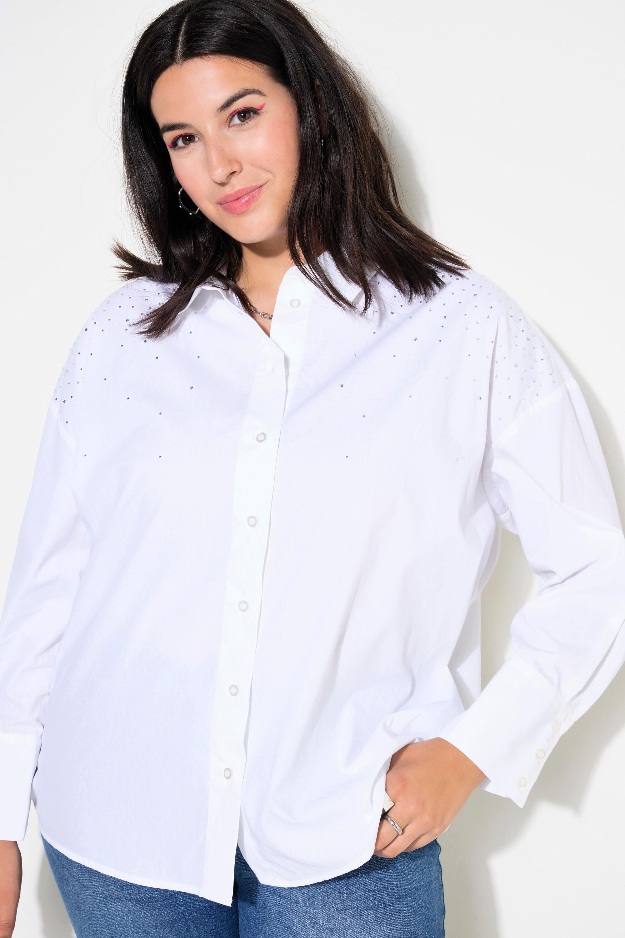 Studio Untold  Camicia dal taglio oversize con strass e maniche lunghe 