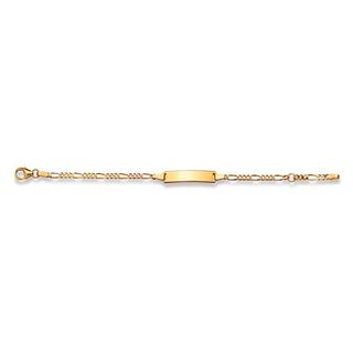 MUAU Schmuck  Bracelet d'insigne or jaune 750 figaro, 2.4mm, 14cm 