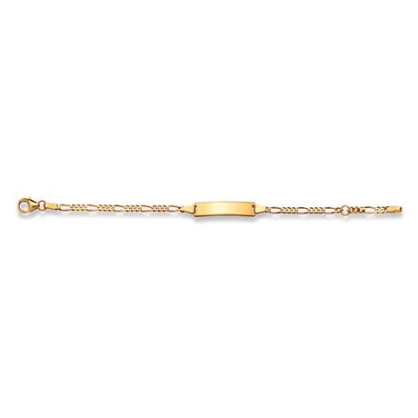 MUAU Schmuck  Bracelet d'insigne or jaune 750 figaro, 2.4mm, 14cm 