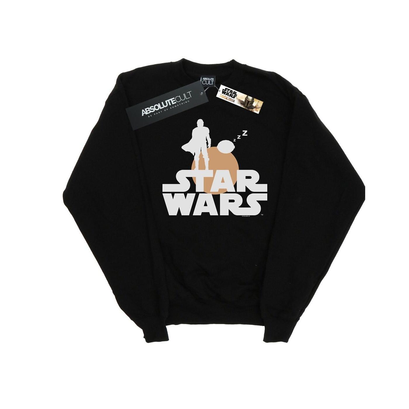 Image of The Mandalorian Mando And The Child Silhouette Sweatshirt Herren Schwarz M