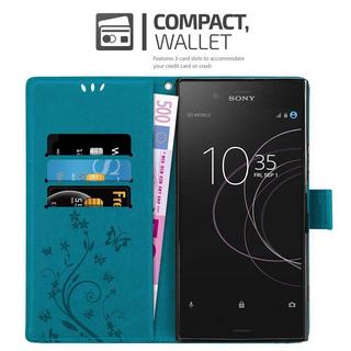 Cadorabo  Housse compatible avec Sony Xperia XZ1 - Coque de protection au design floral avec fermeture magnétique, fonction de support et emplacements pour cartes 