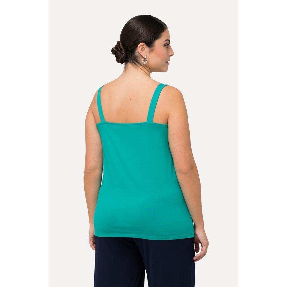 Ulla Popken Top senza maniche doppio strato scollo rotondo  