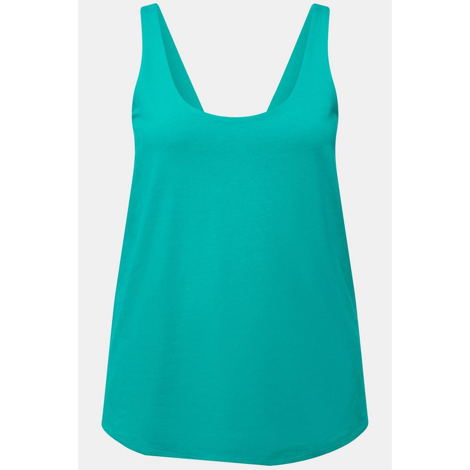 Ulla Popken Top senza maniche doppio strato scollo rotondo  