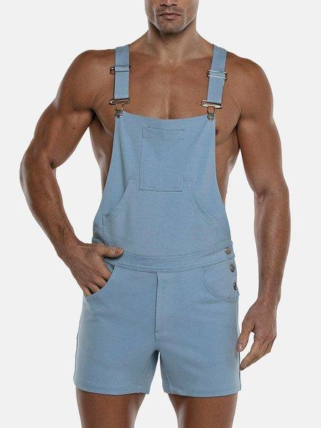 Image of Kurze Latzhose Stretch Unisex Himmelblau XL