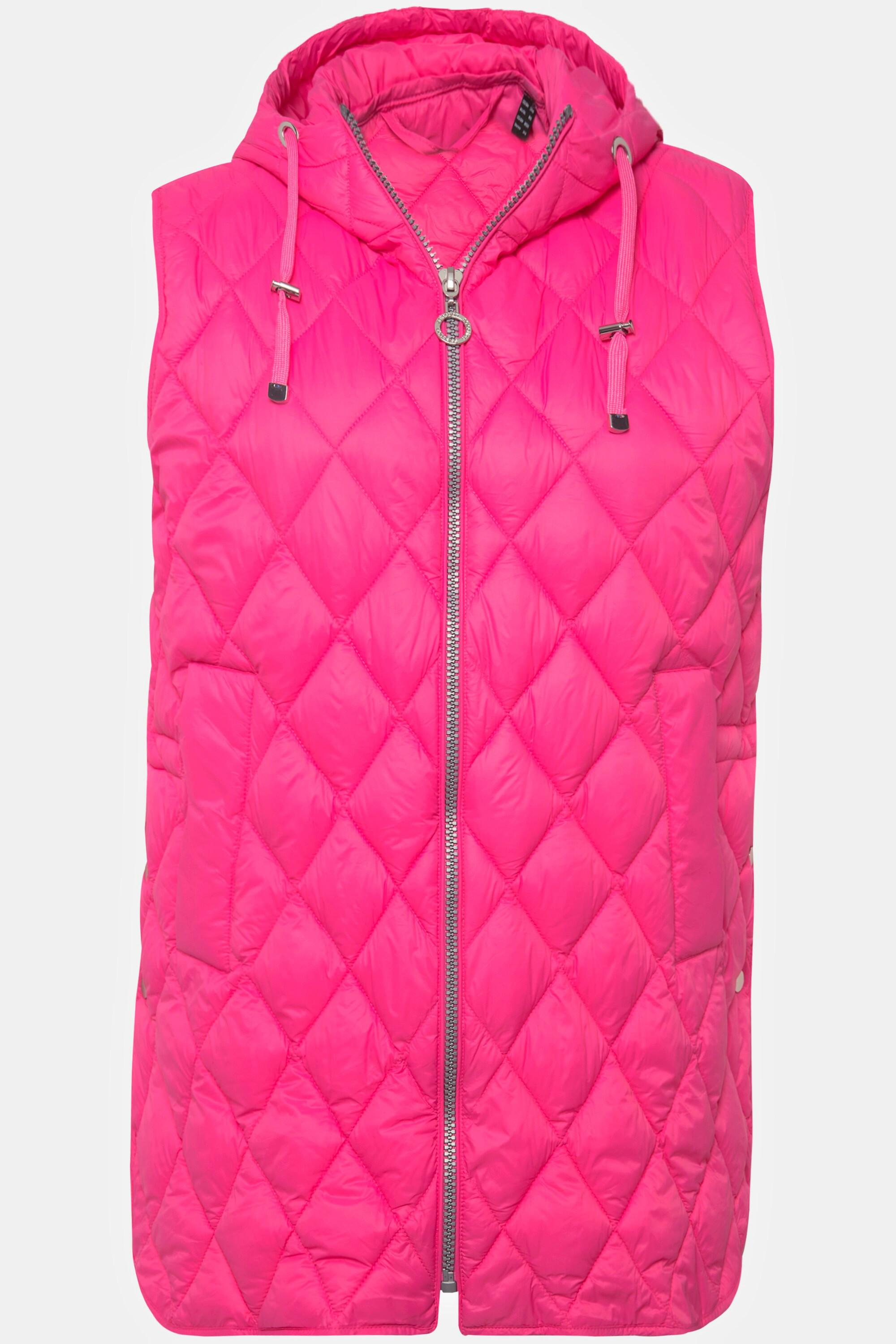 Ulla Popken  Gilet trapuntato con cappuccio, coulisse e cerniera 