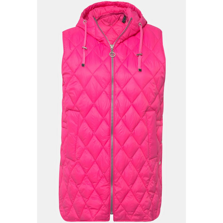 Ulla Popken Steppweste mit Reissverschluss Tunnelzug Kapuze  