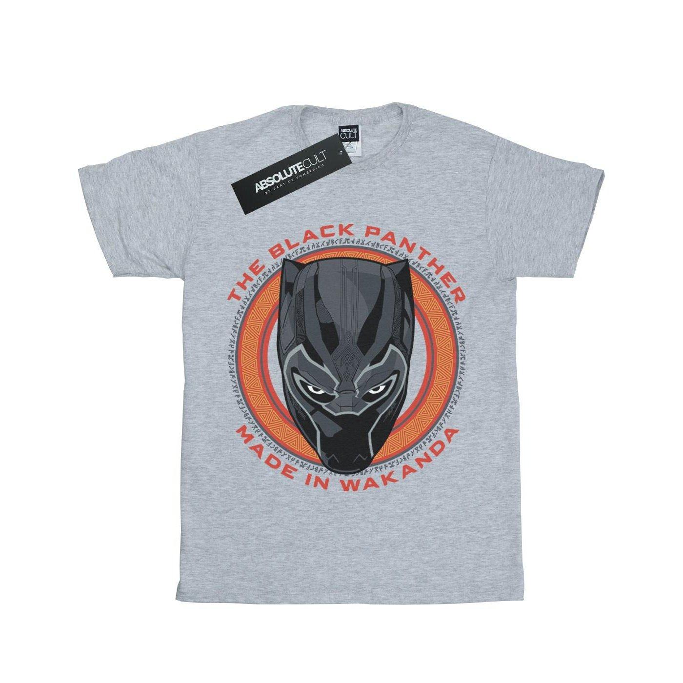Image of Black Panther Made In Wakanda Red Tshirt Unisex Grau 140/146