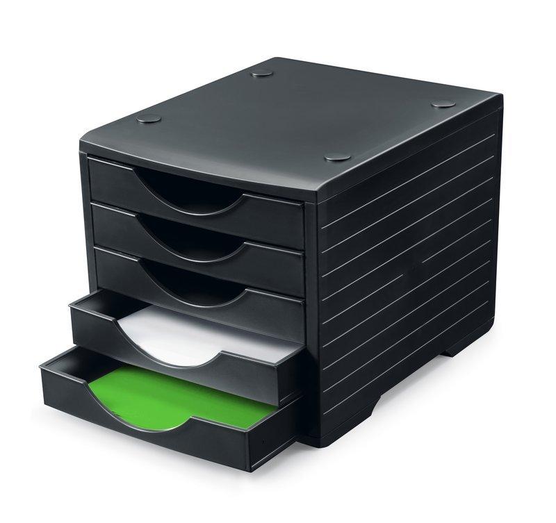 Styro Schubladenbox Styrogreenbox Gehäuse schwarz, Schublade schwarz  