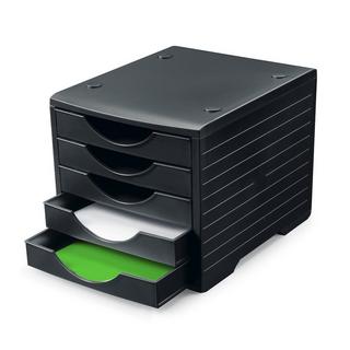 Styro Schubladenbox Styrogreenbox Gehäuse schwarz, Schublade schwarz  